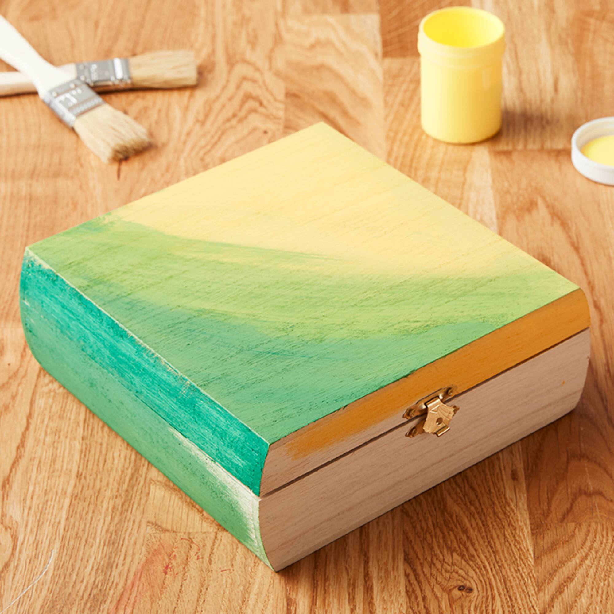 7.5" Curved Wood Trinket Box by Make Market®